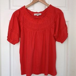 LOFT Cotton Short Sleeve Knit Top
